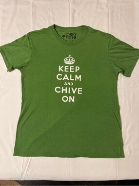 Keep Calm and Chive On Short Sleeve T-Shirt - Chive Tees - Green